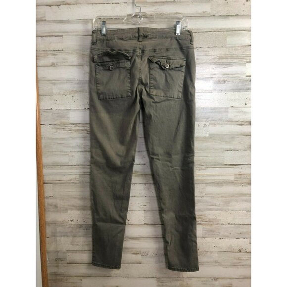 American Eagle Outfitters Women's Super Stretch Button-Up Jeggings Sz. 4 Olive - Picture 3 of 5